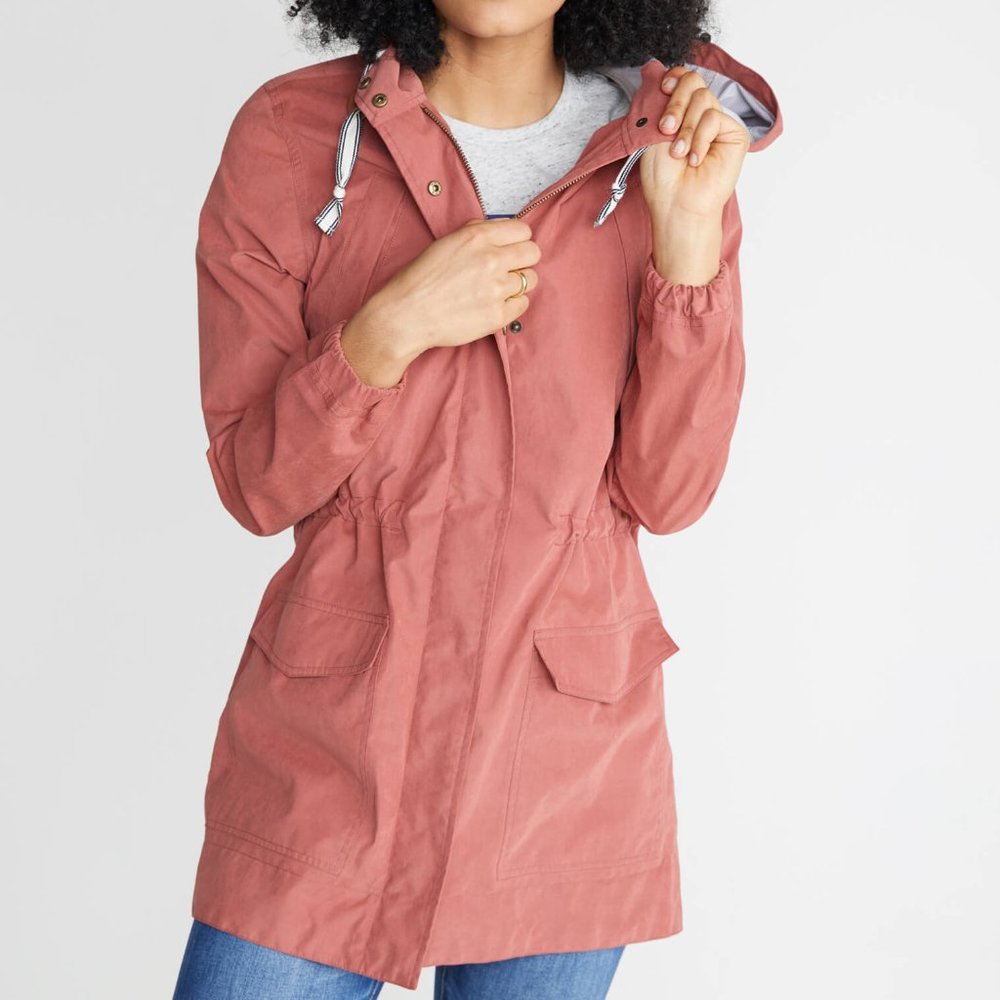 Marine Layer Bailey Raincoat | Candy Apple Size XS